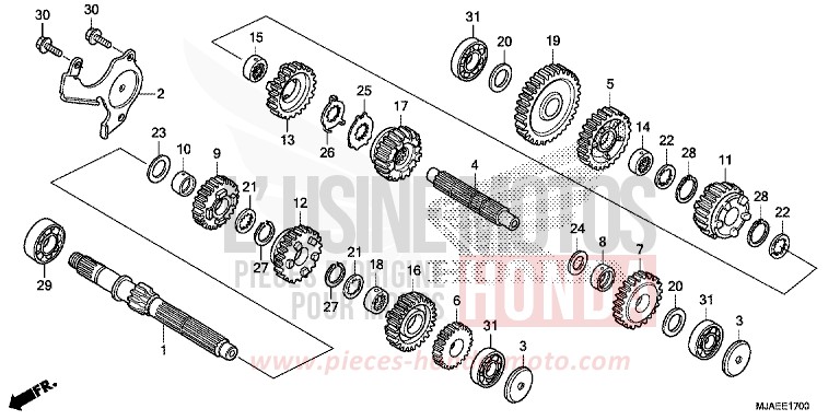 GETRIEBE (VT750CS/C2B/C2S/C) von Shadow TITANIUM BLADE METALLIC (YR316) von 2014