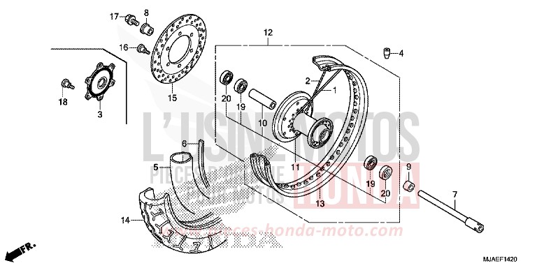 VORDERRAD (VT750CS/C2B/C2S/C) von Shadow TITANIUM BLADE METALLIC (YR316) von 2014