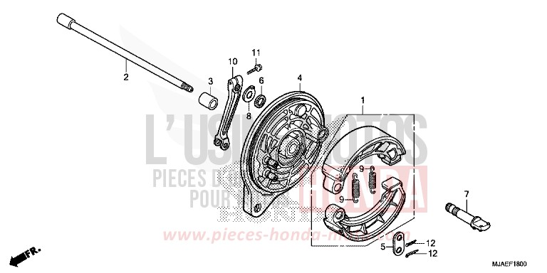 Bremsankerplatte hinten (VT750C2B/C) von Shadow TITANIUM BLADE METALLIC (YR316) von 2014