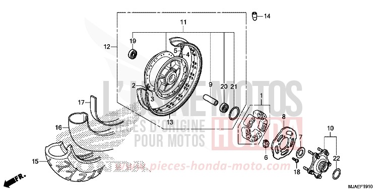 HINTERRAD (VT750C2B/C) von Shadow TITANIUM BLADE METALLIC (YR316) von 2014