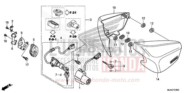 SEITENABDECKUNG (VT750CS/C2B/C2S/C) von Shadow TITANIUM BLADE METALLIC (YR316) von 2014