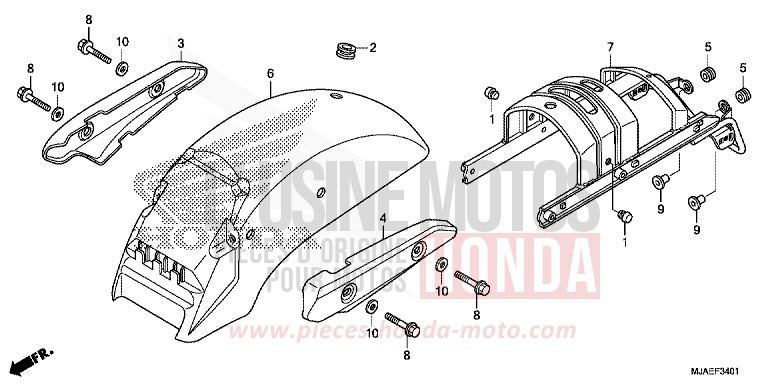 KOTFLUEGEL, HINTEN (VT750C2B/C2S) von Shadow TITANIUM BLADE METALLIC (YR316) von 2014