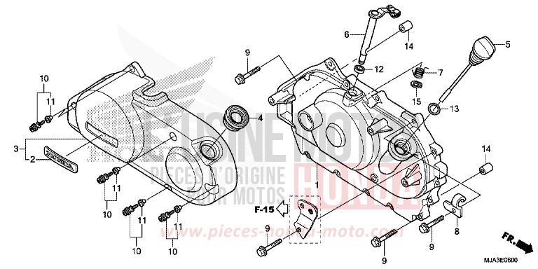 KURBELGEHAEUSEABDECKUNG (VT750C/C2S/CA/CS) von Shadow GLINT WAVE BLUE METALLIC (B197) von 2013