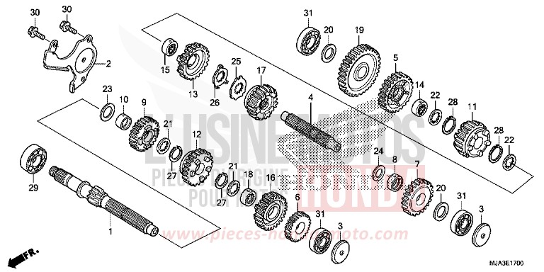 GETRIEBE (VT750C/C2S/CA/CS) von Shadow GLINT WAVE BLUE METALLIC (B197) von 2013