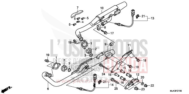 ABGAS-SCHALLDAEMPFER (VT750C/C2S/CA/CS) von Shadow GLINT WAVE BLUE METALLIC (B197) von 2013