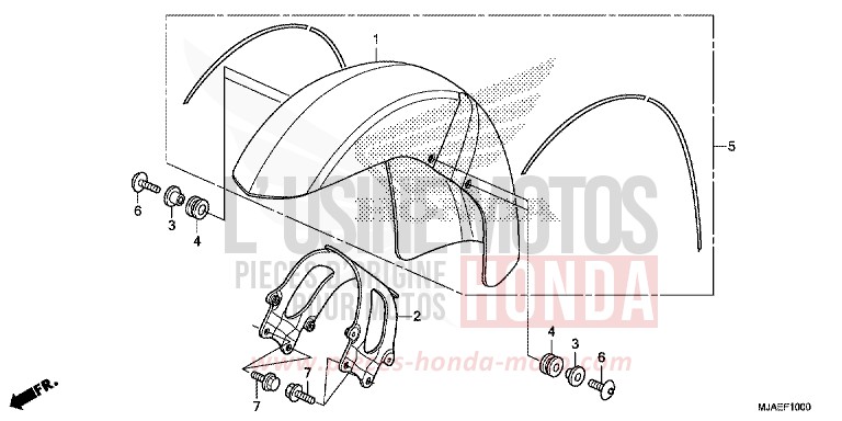KOTFLUEGEL, VORNE (VT750CS/C) von Shadow INDY GRAY METALLIC (NH431) von 2014