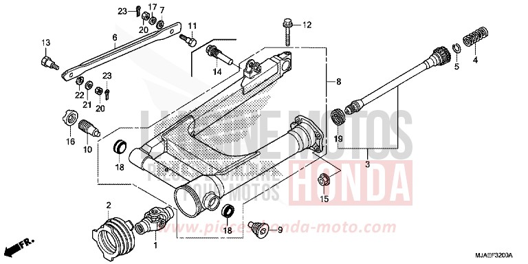 SCHWINGE (VT750CS/C2B/C2S/C) von Shadow INDY GRAY METALLIC (NH431) von 2014