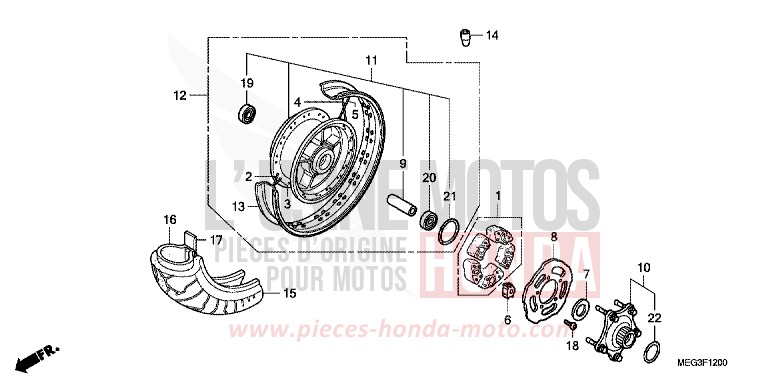 HINTERRAD von Shadow TITANIUM METALLIC (YR183BA) von 2007