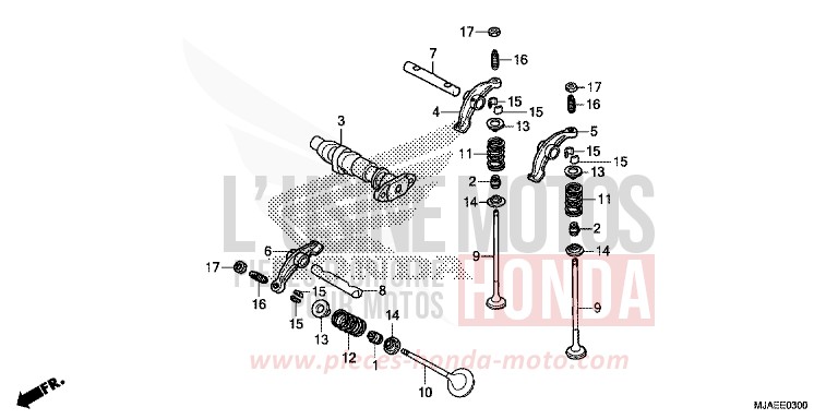 NOCKENWELLE/VENTIL (VORNE) von Shadow GRAPHITE BLACK (NHB01) von 2014