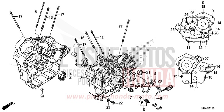 KURBELGEHAEUSE (VT750S) von Shadow GRAPHITE BLACK (NHB01) von 2014