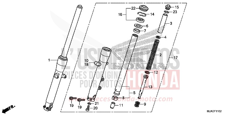 GABEL, VORNE (VT750S) von Shadow GRAPHITE BLACK (NHB01) von 2014