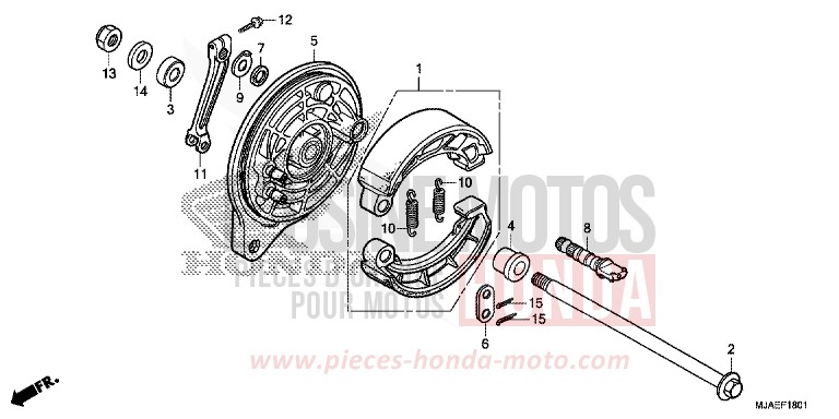 Bremsankerplatte hinten (VT750S) von Shadow GRAPHITE BLACK (NHB01) von 2014