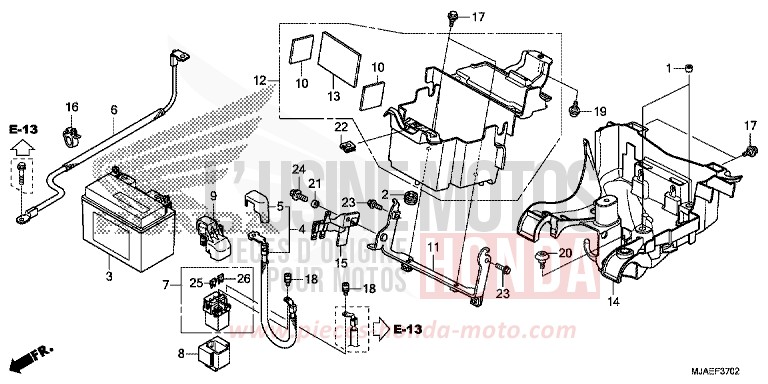 BATTERIE (VT750S) von Shadow GRAPHITE BLACK (NHB01) von 2014