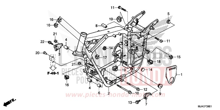 RAHMENKOERPER (VT750S) von Shadow GRAPHITE BLACK (NHB01) von 2014