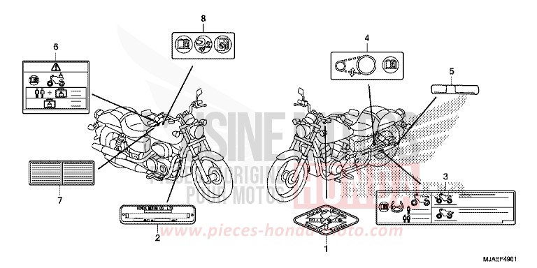 WARNETIKETT (VT750S) von Shadow GRAPHITE BLACK (NHB01) von 2014