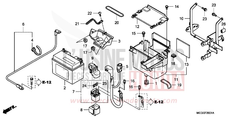 BATTERIE (ABS) von Shadow GRAPHITE BLACK (NHB01) von 2010