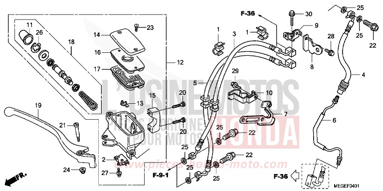 HAUPTBREMSZYLINDER, VORNE ZYLINDER (ABS) von Shadow HEAVY GRAY METALLIC-U (NH194TB) von 2010