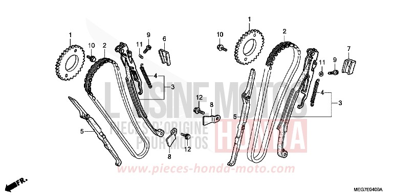 NOCKENWELLENKETTE von Shadow GRAPHITE BLACK (NHB01) von 2012