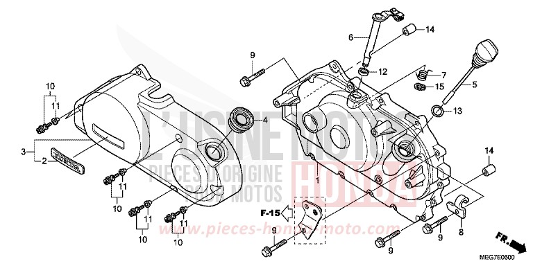 KURBELGEHAEUSEABDECKUNG (VT750C2B/C2S/CS/C/CA) von Shadow GRAPHITE BLACK (NHB01) von 2012