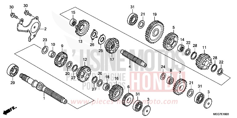 GETRIEBE (VT750C2B/C2S/CS/C/CA) von Shadow GRAPHITE BLACK (NHB01) von 2012