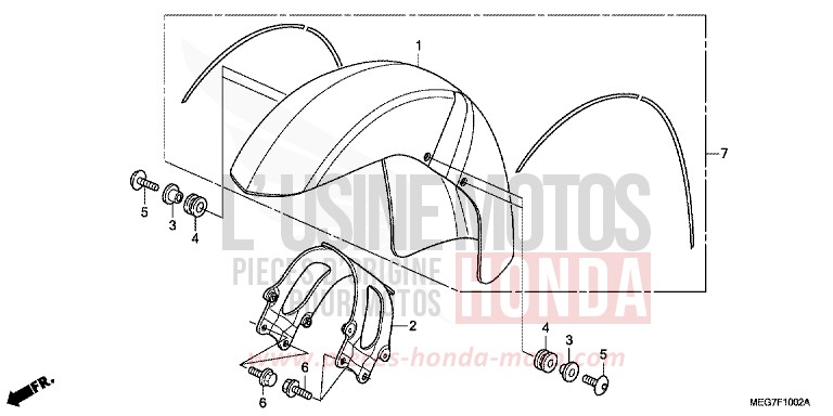 KOTFLUEGEL, VORNE (VT750CS/C/CA) von Shadow GRAPHITE BLACK (NHB01) von 2012