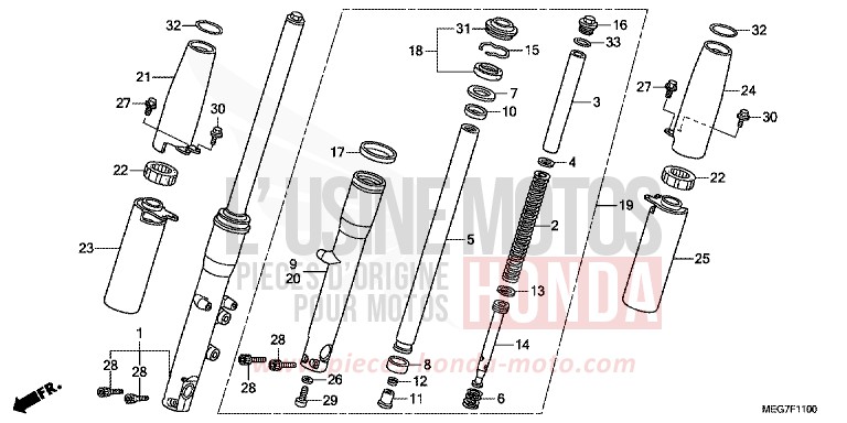 GABEL, VORNE (VT750C2B/CS/C/CA) von Shadow GRAPHITE BLACK (NHB01) von 2012