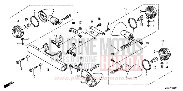 BLINKER (VT750C2B/CS/C/CA) von Shadow GRAPHITE BLACK (NHB01) von 2012