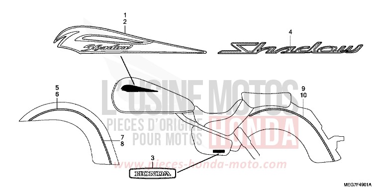 MARKE (VT750CS/C/CA) von Shadow GRAPHITE BLACK (NHB01) von 2012