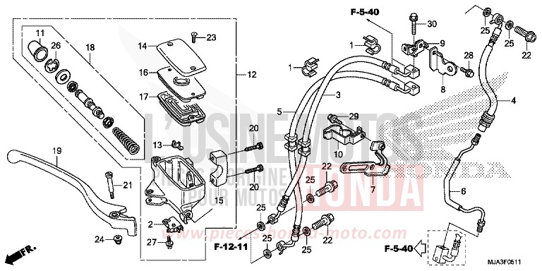 HAUPTBREMSZYLINDER, VORNE ZYLINDER (VT750CS) von Shadow INDY GRAY METALLIC (NH431) von 2013