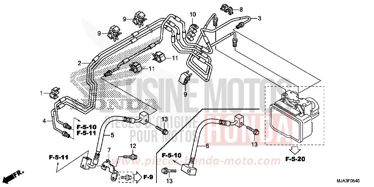 VORDERE BREMSLEITUNG von Shadow INDY GRAY METALLIC (NH431) von 2013