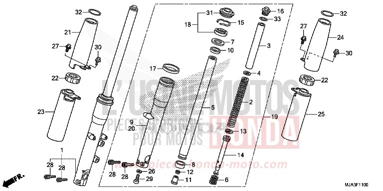 GABEL, VORNE (VT750C/CA/CS) von Shadow INDY GRAY METALLIC (NH431) von 2013