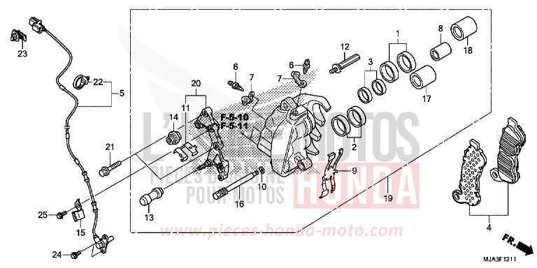 VORDERRAD-BREMSSATTEL (VT750C2S/CS) von Shadow INDY GRAY METALLIC (NH431) von 2013