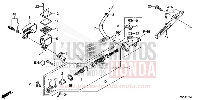 HAUPTBREMSZYLINDER, HINTEN von Shadow INDY GRAY METALLIC (NH431) von 2013