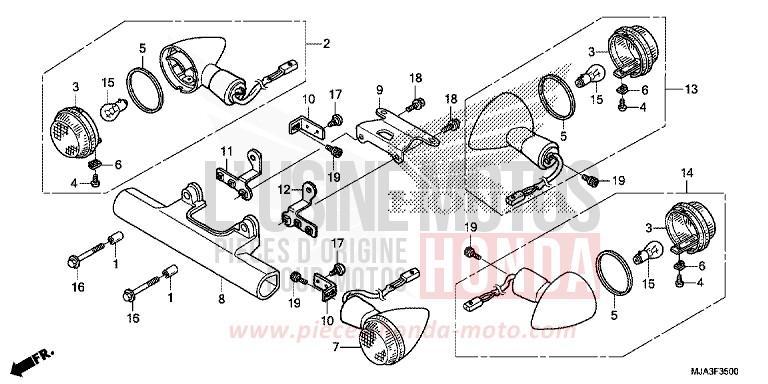 BLINKER (VT750C/CA/CS) von Shadow INDY GRAY METALLIC (NH431) von 2013