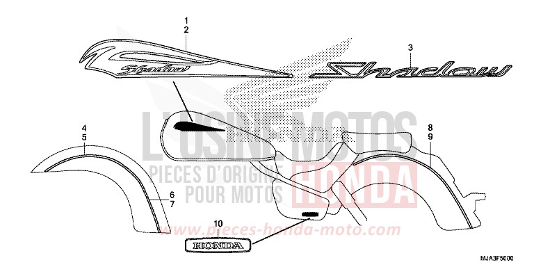 MARKE/EMBLEM (VT750C/CA/CS) von Shadow INDY GRAY METALLIC (NH431) von 2013