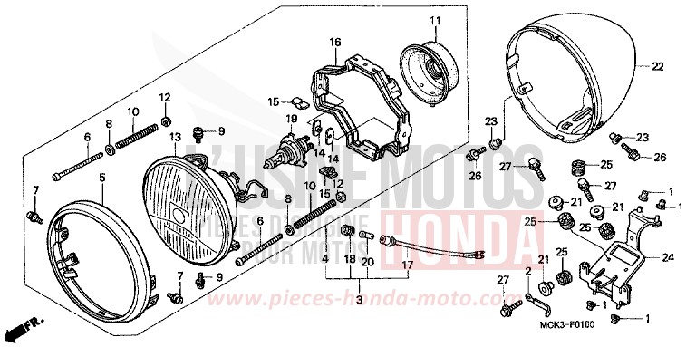 SCHEINWERFER von Shadow BLACK (NH1) von 2000