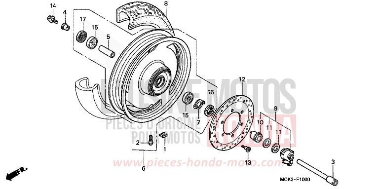 VORDERRAD von Shadow BLACK (NH1) von 2000