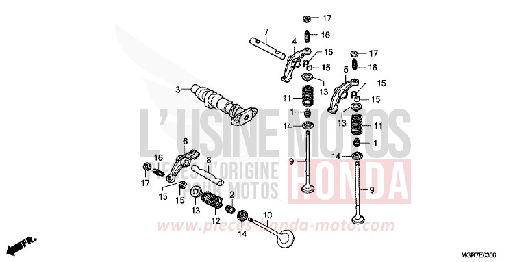 NOCKENWELLE/VENTIL (VORNE) von Shadow GRAPHITE BLACK (NHB01) von 2011