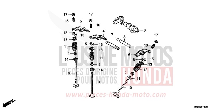NOCKENWELLE/VENTIL (HINTEN) von Shadow GRAPHITE BLACK (NHB01) von 2011