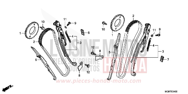 NOCKENWELLENKETTE/SPANNVORRICHTUNG von Shadow GRAPHITE BLACK (NHB01) von 2011