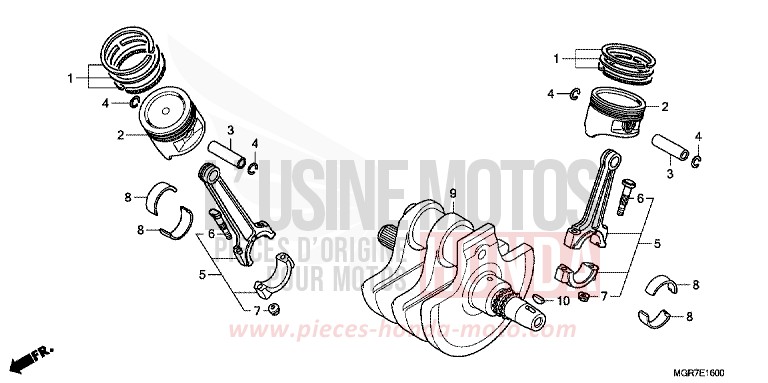 KURBELWELLE/KOLBEN von Shadow GRAPHITE BLACK (NHB01) von 2011