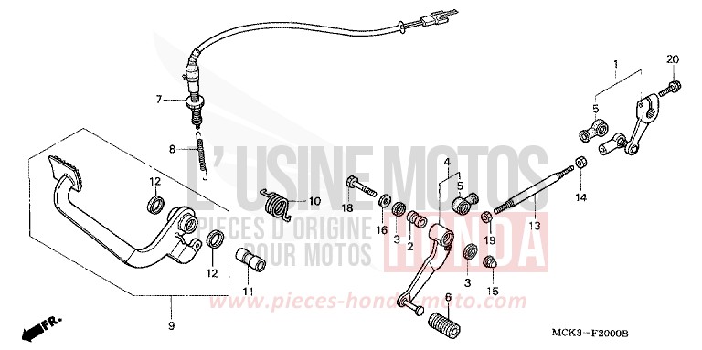 SCHALTPEDAL von Shadow STREAM SILVER METALLIC (NH469) von 2002