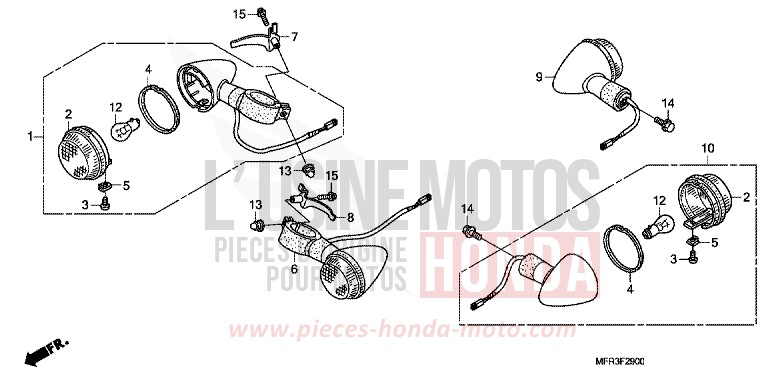 BLINKER von VT1300CX GLINT WAVE BLUE METALLIC (B197) von 2010