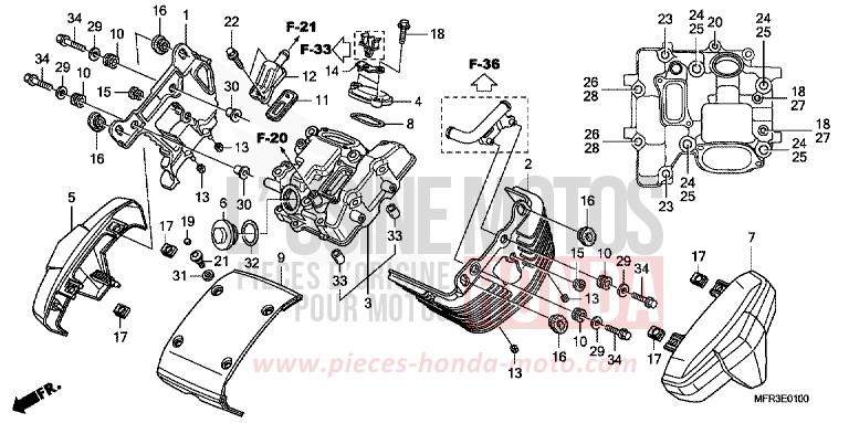 ZYLINDERKOPFDECKEL, VORNE von VT1300CX GRAPHITE BLACK (NHB01) von 2010