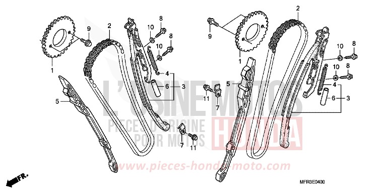 NOCKENWELLENKETTE/SPANNVORRICHTUNG von VT1300CX GRAPHITE BLACK (NHB01) von 2010