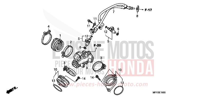 ANSAUGKRUEMMER/EINSPRITZUNG von VT1300CX GRAPHITE BLACK (NHB01) von 2010