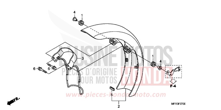 KOTFLUEGEL, VORNE von VT1300CX GRAPHITE BLACK (NHB01) von 2010