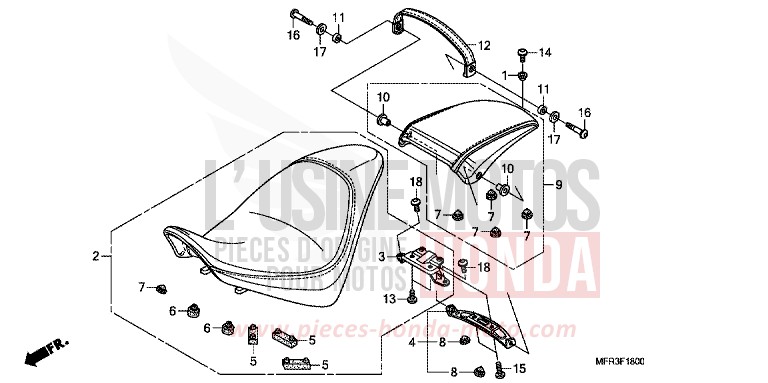 SITZ von VT1300CX GRAPHITE BLACK (NHB01) von 2010