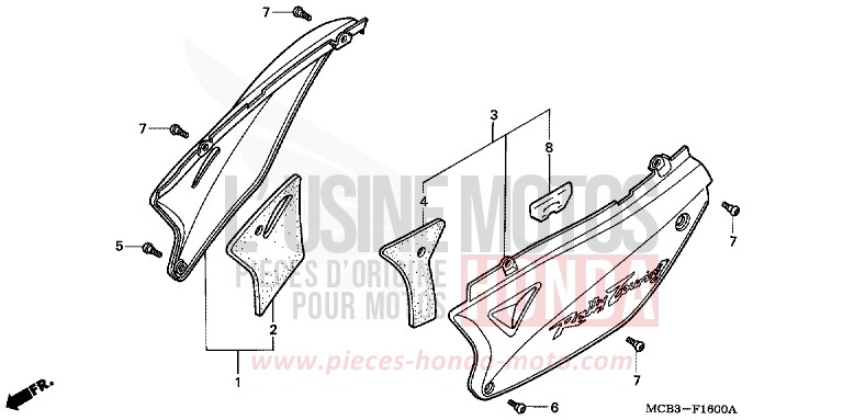 SEITENABDECKUNG von Transalp ACCURATE SILVER METALLIC (NH146) von 2001