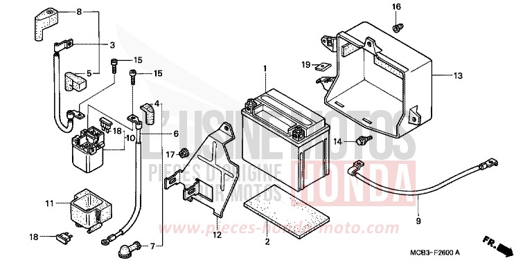 BATTERIE von Transalp SHIELD SILVER METALLIC (NH480) von 2001